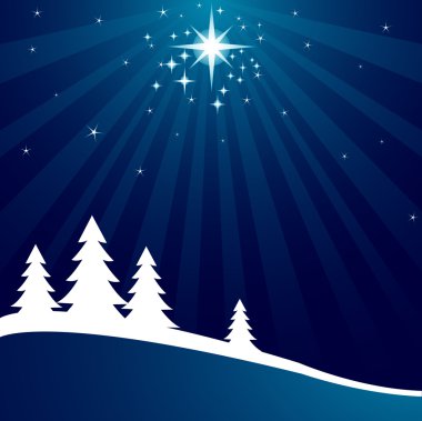 Christmas background with shutting star clipart