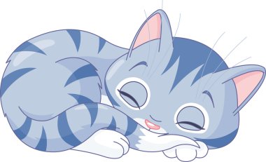 Sleeping kitten clipart