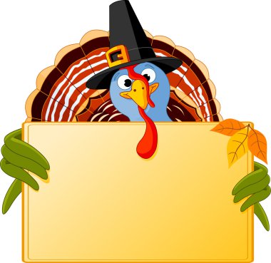 Cartoon Turkey Banner clipart