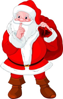 Santa Claus gesturing shush clipart