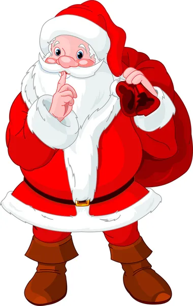 Santa claus gebaren shush — Stockvector