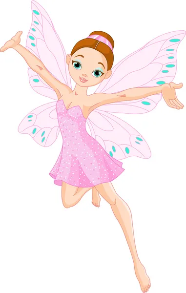 Cute pink fairy — Stock Vector