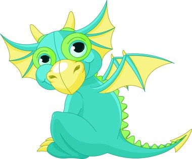 Cartoon baby dragon clipart