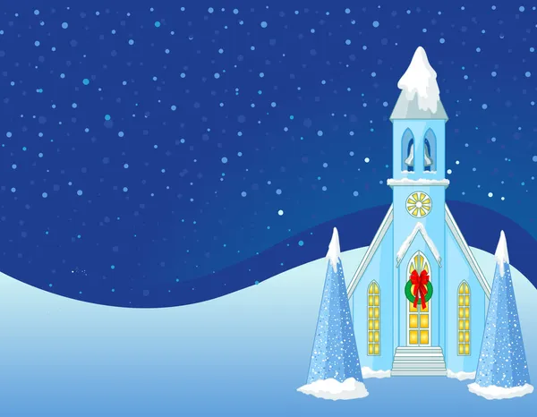 Winter Christmas scene background — Stock Vector