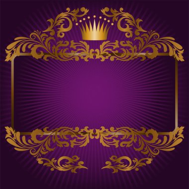 Royal symbols on a purple background clipart