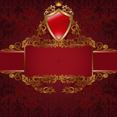 Royal symbols on red clipart