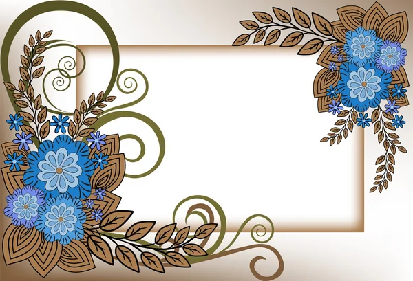 Frame van blauwe bloemen — Stockvector