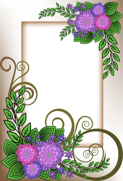 Cadre de fleurs lilas — Image vectorielle