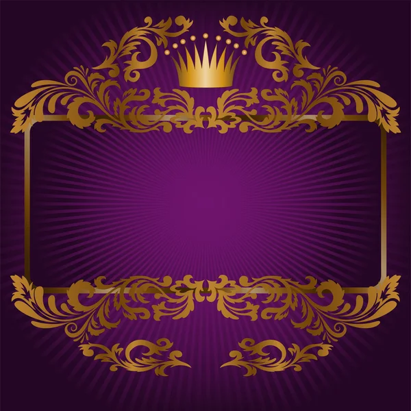 Королевские символы на фиолетовом фоне — стоковый вектор