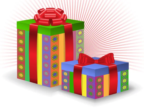 Dos cajas festivas — Vector de stock