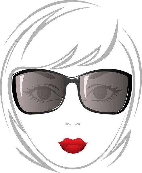 Femme en lunettes brunes — Image vectorielle
