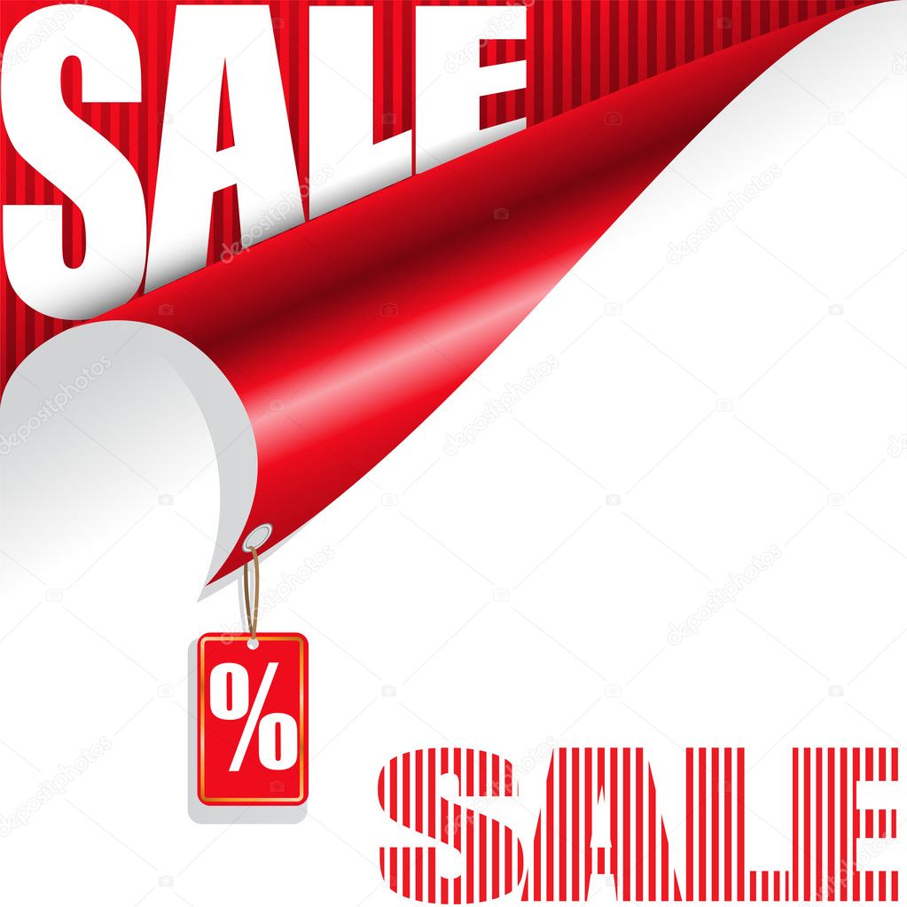 Red background with a sale