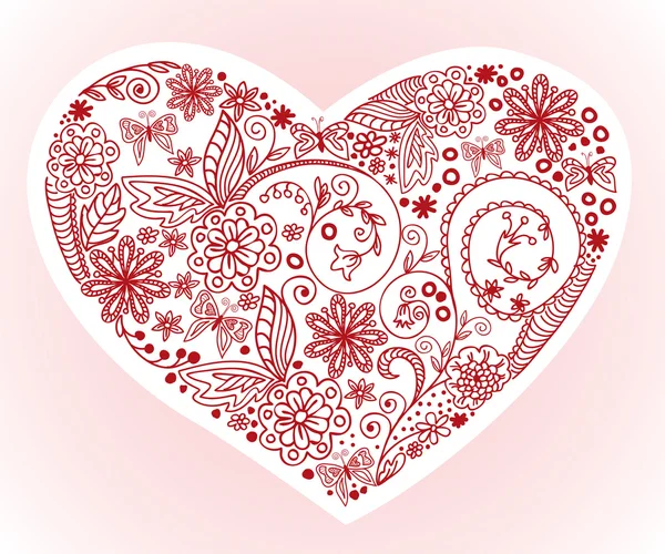 Hjärta på en rosa bakgrund — Stock vektor