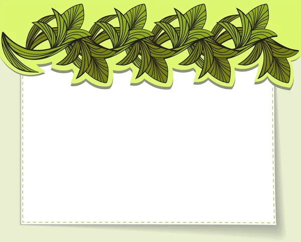 Cartão postal com folhas verdes — Vetor de Stock