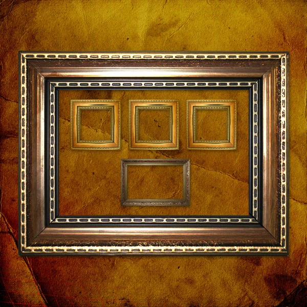 Oude houten frames voor foto op de abstracte paper achtergrond — Stockfoto