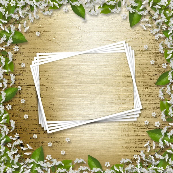 Writing abstract background with frame floral beautiful bouque — Stock Photo, Image
