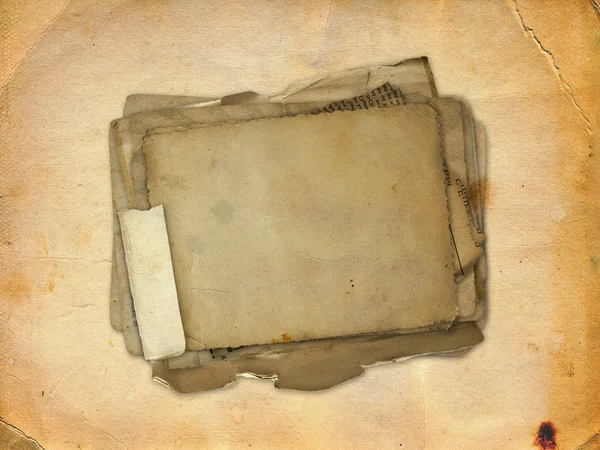 Abstract ancient brown background with set old paper in scrap bo — Stock Photo, Image