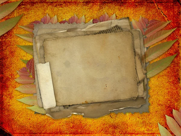 Astratto sfondo marrone antico con set vecchia carta in rottami bo — Foto Stock