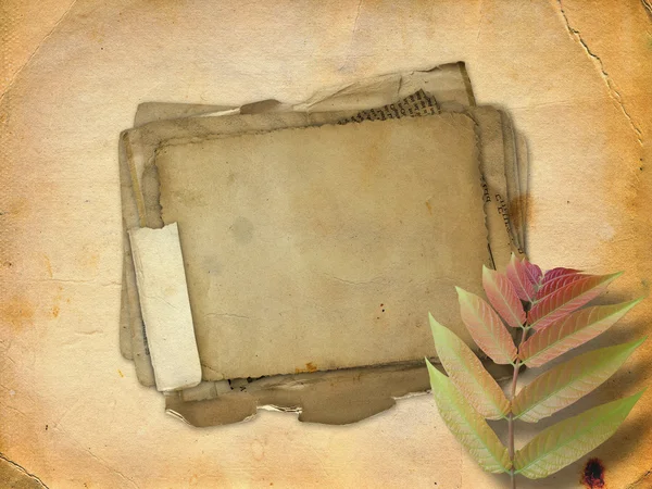 Astratto sfondo marrone antico con set vecchia carta in rottami bo — Foto Stock