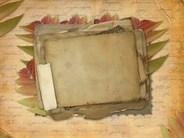추상 대 갈색 배경과 설정된 오래 된 종이에 스크랩 보 — 스톡 사진