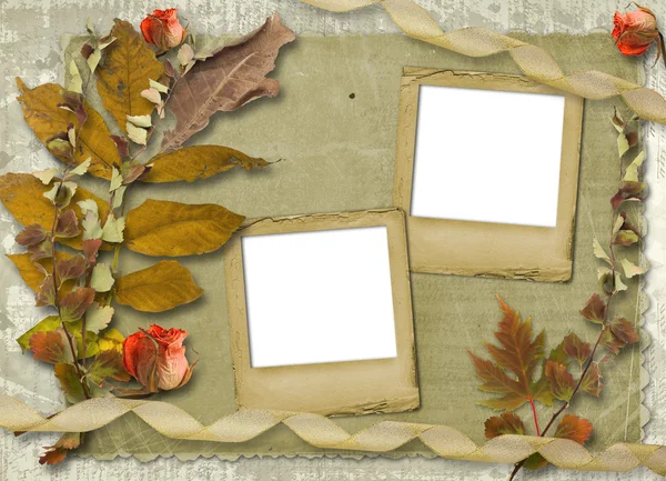 Grunge papers design in scrapbooking style with slides and folia — Stock Photo, Image
