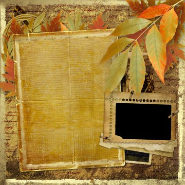 Grunge kağıtları tasarım scrapbooking tarzı yeşillik ve blan