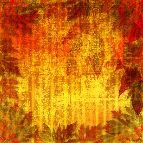 Feuilles d'automne lumineuses sur l'abstrait avec cadre en papier — Photo