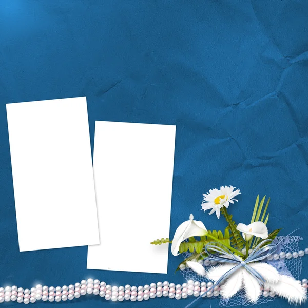 꽃의 무리와 함께 기념일을 위한 카드 — 스톡 사진
