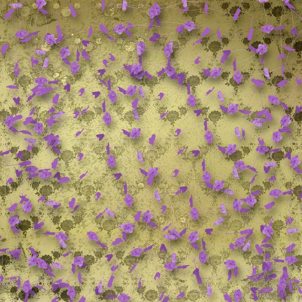 Abstrakte Blumen auf dem Wandhintergrund mit einem Muster — Stockfoto
