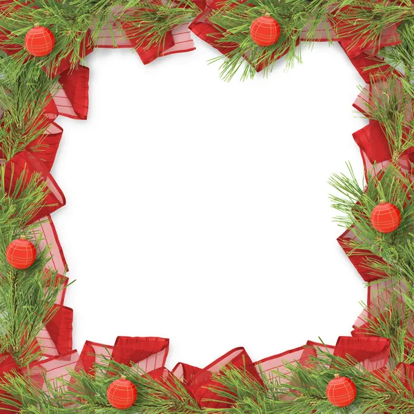 Cartão de Natal com ramos de abeto e arcos — Fotografia de Stock