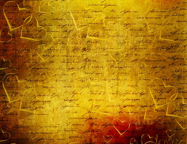 Altes Papier im Grunge-Stil. abstrakter Hintergrund mit Herzen — Stockfoto