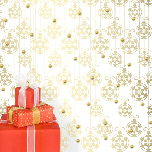 Праздничные подарочные коробки, украшенные бантами и лентами на ярком — стоковое фото