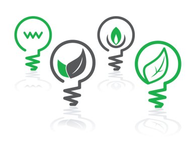 Environment green light bulb icons