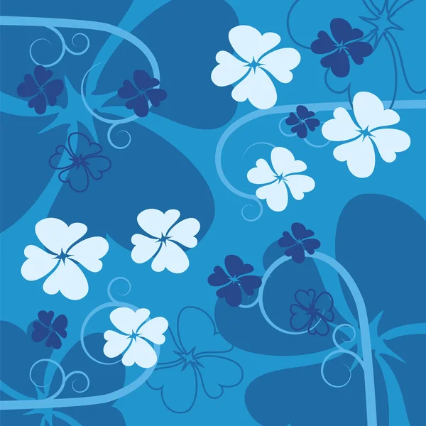พื้นหลังดอกไม้สีฟ้า — ภาพเวกเตอร์สต็อก