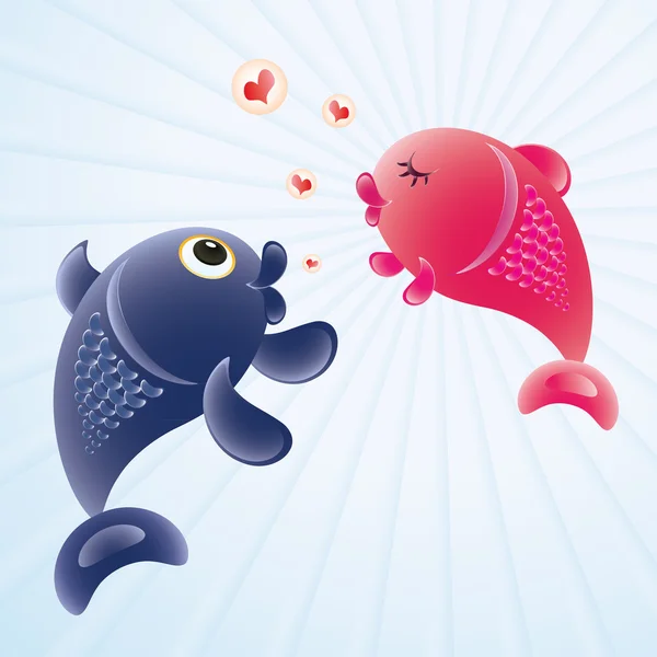 Риба в любові — стоковий вектор