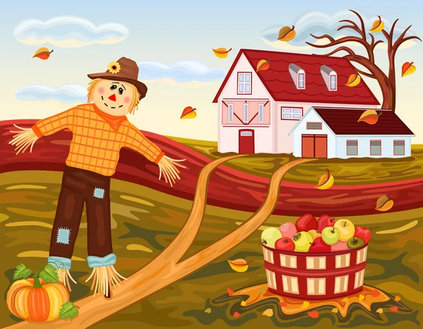 Récolte d'automne à la ferme — Image vectorielle
