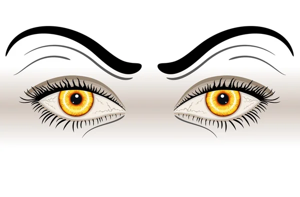 Желтые злые глаза — стоковый вектор