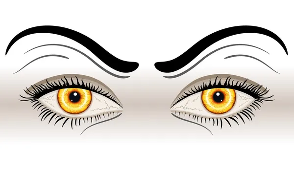 Κίτρινο κακά μάτια — Διανυσματικό Αρχείο