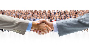 Handshake isolated on business background clipart