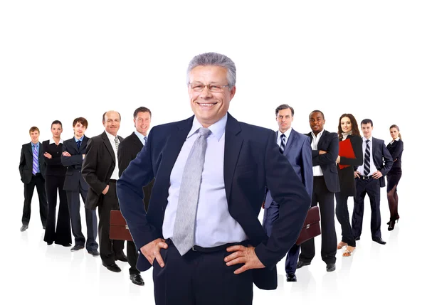 Business team formed by young and old Stock Photo