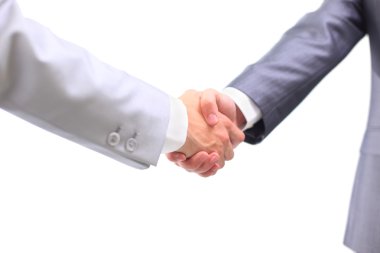 Handshake isolated on white background clipart