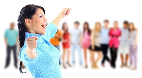 Молодая улыбающаяся студентка.