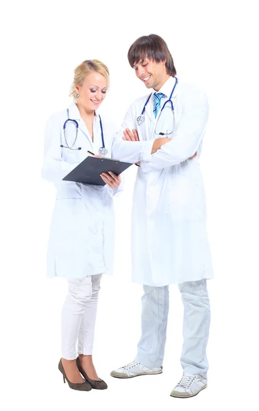 Młody lekarz i pielęgniarka praca — Zdjęcie stockowe