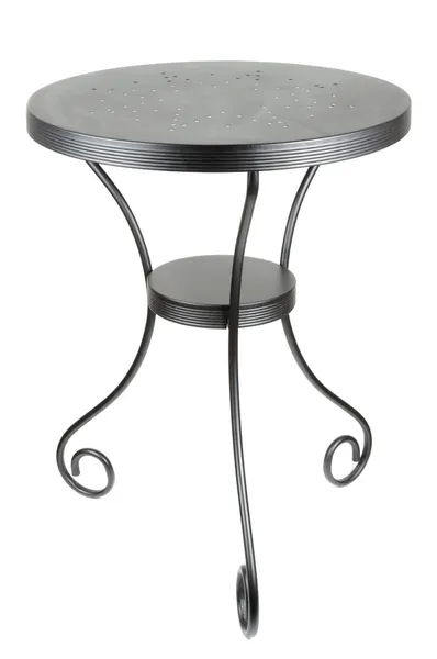 Eleganter runder schwarzer Tisch — Stockfoto