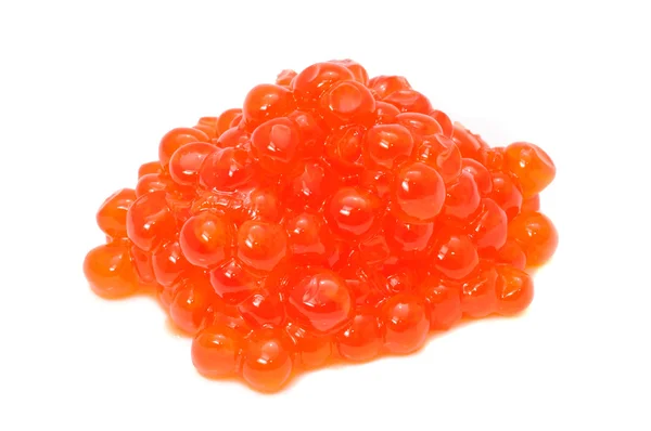 Caviar de salmón rojo aislado sobre fondo blanco —  Fotos de Stock