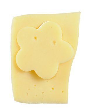 Cheese Flower in Rectangular Piece of Cheese clipart