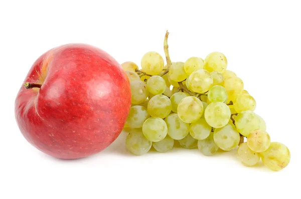 Piros alma és fehér szőlő — Stock Fotó