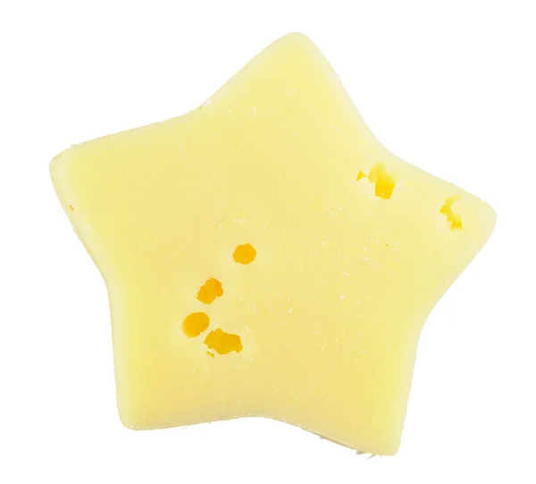Pièce de fromage en forme d'étoile — Photo