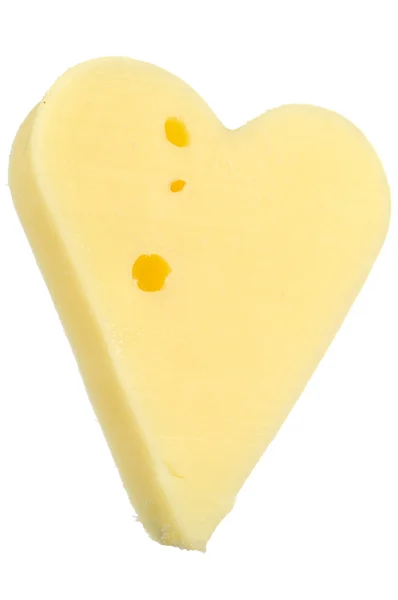 Hart-vormige stuk kaas — Stockfoto