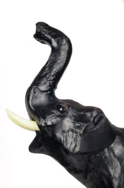 Head of Black Leather Elephant Figurine clipart